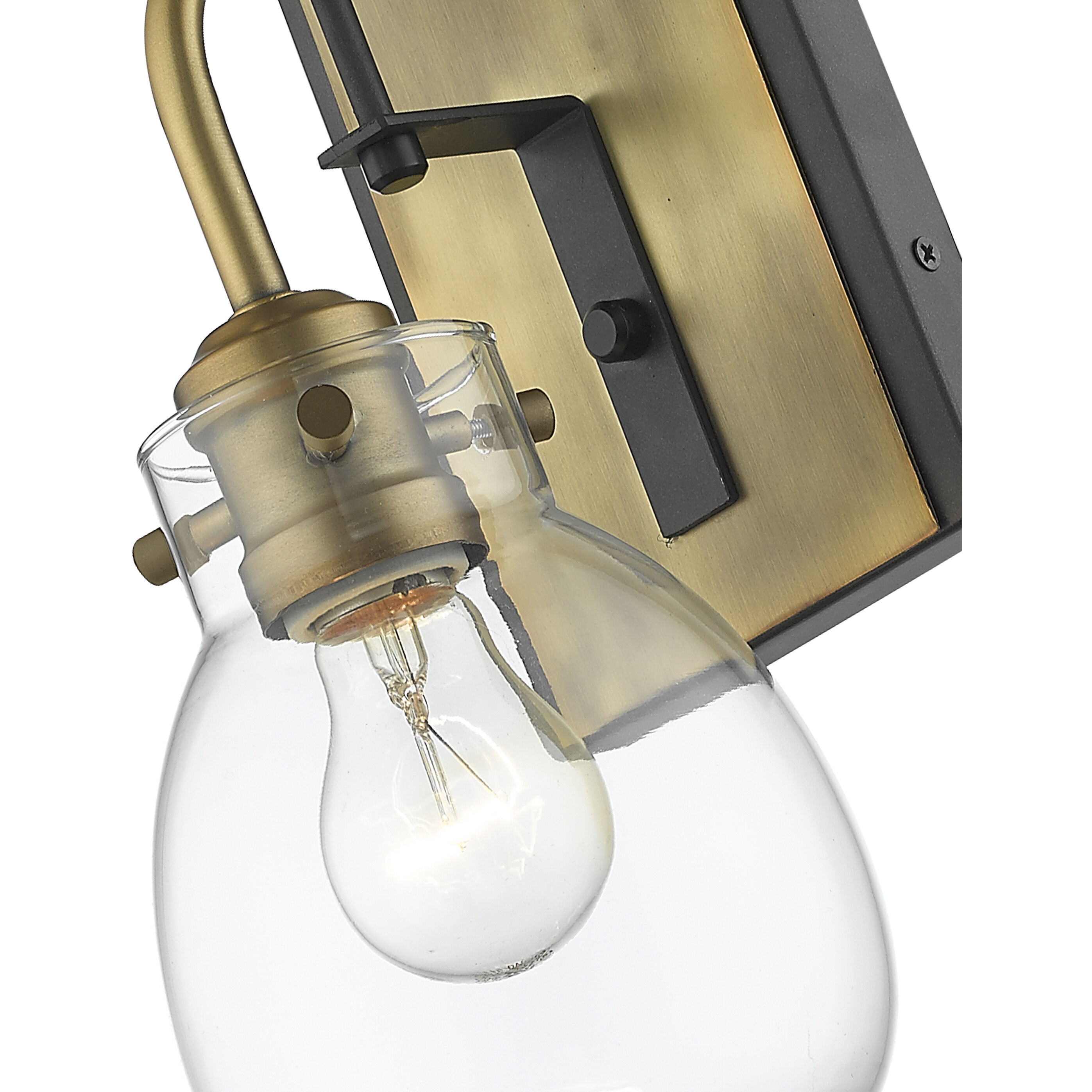 Kraken 1 Light 5.25 inch Matte Black and Olde Brass Wall Sconce Wall Light