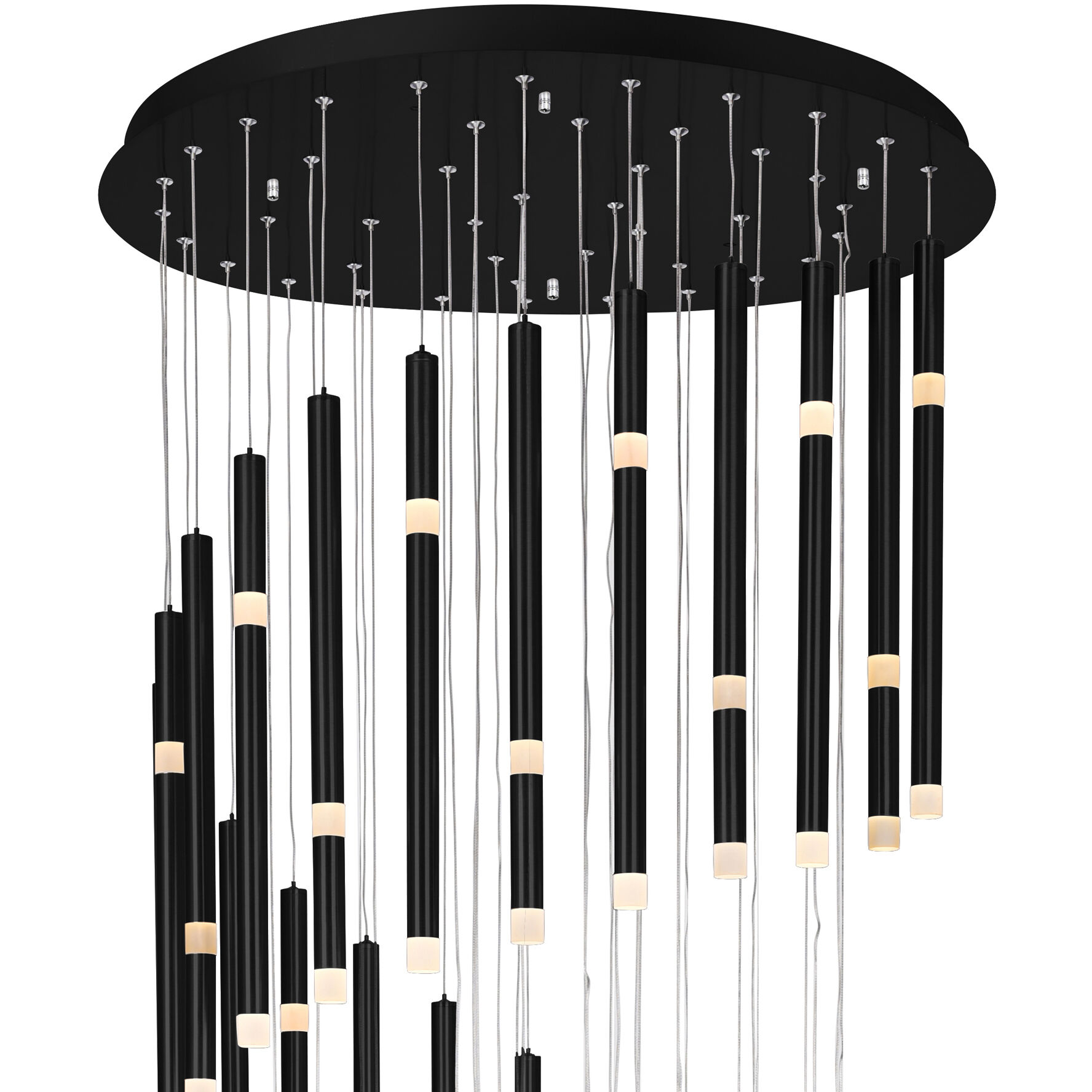 Flute LED 30 inch Black Chandelier Ceiling Light