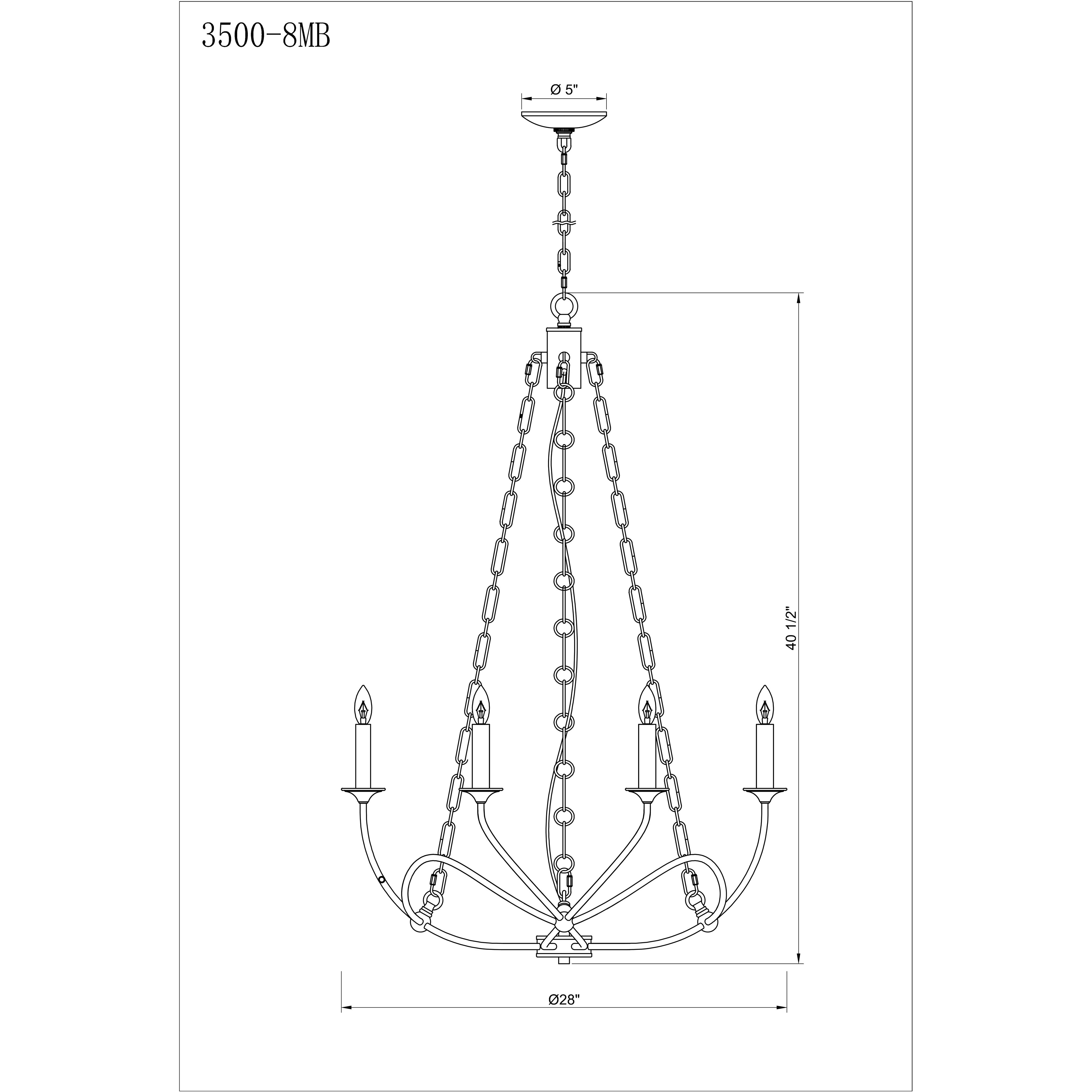 Arabella 8 Light 28 inch Matte Black Chandelier Ceiling Light