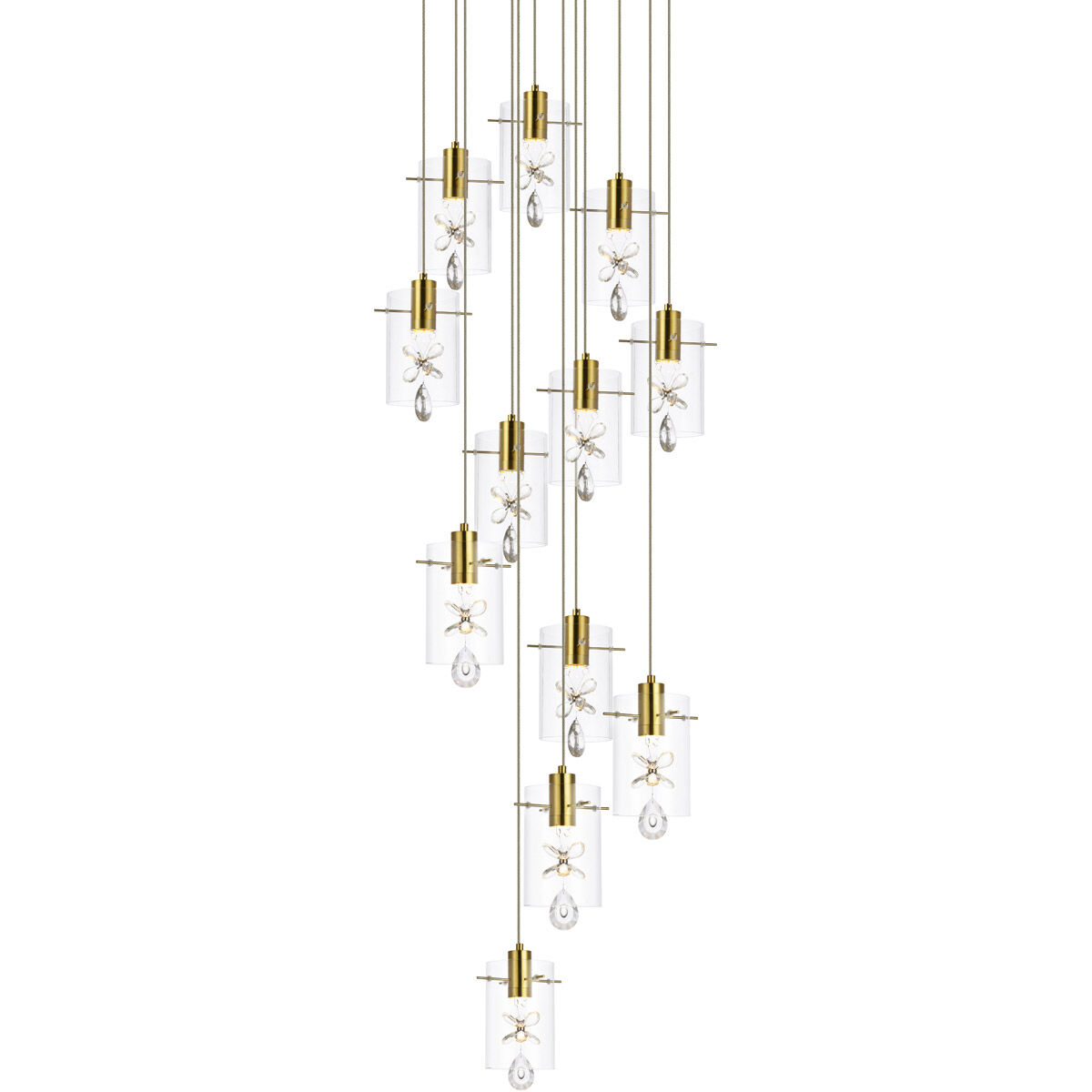 Hana 12 Light 22 inch Gold Pendant Ceiling Light