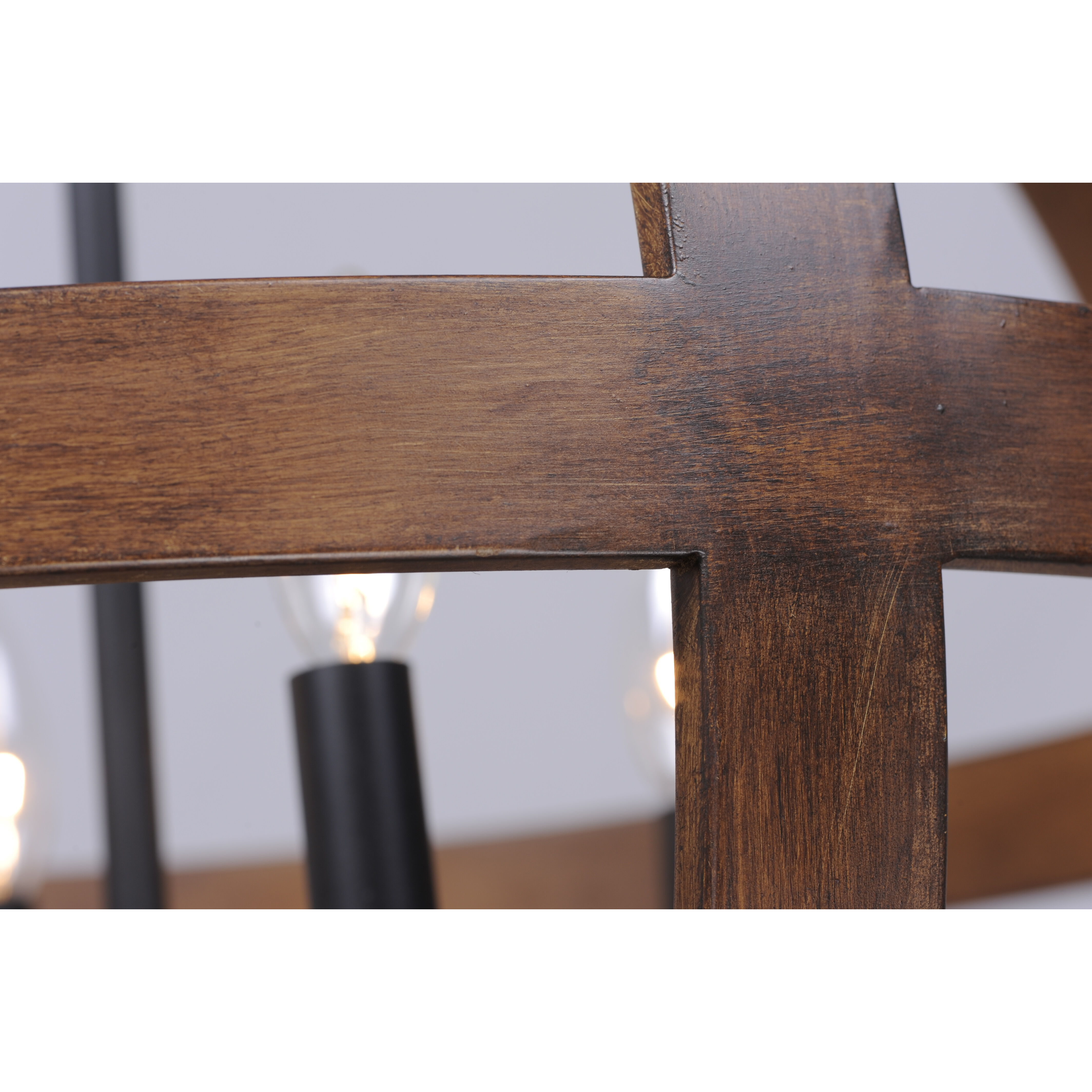 Compass 6 Light 30 inch Antique Pecan/Black Single Pendant Ceiling Light in Antique Pecan and Black