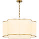 Belinder 6 Light 30 inch Non-Lacquered Brass Pendant Ceiling Light