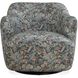 Ansel Sage and Blue and Blush and Black Swivel Chair