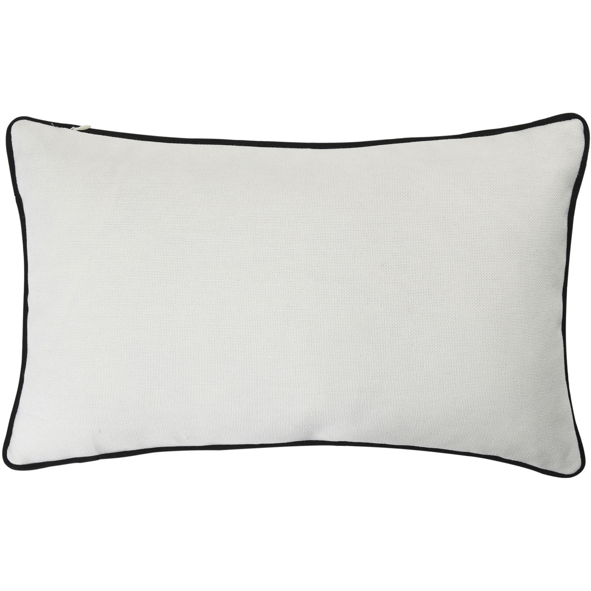 Amy 20 X 5 inch White and Black Pillow