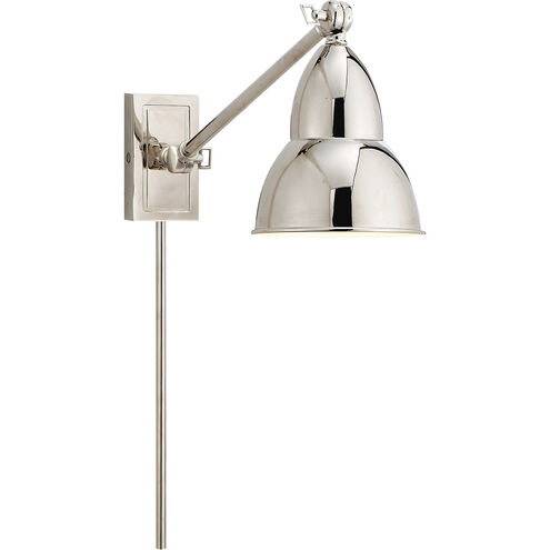 French Library2 20 inch 15.00 watt Polished Nickel Single Arm Wall Lamp Wall Light
