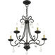 Daphne 5 Light 24.75 inch Black with Antique Brass Finish Accents Chandelier Ceiling Light in Black with Antique Brass Accents