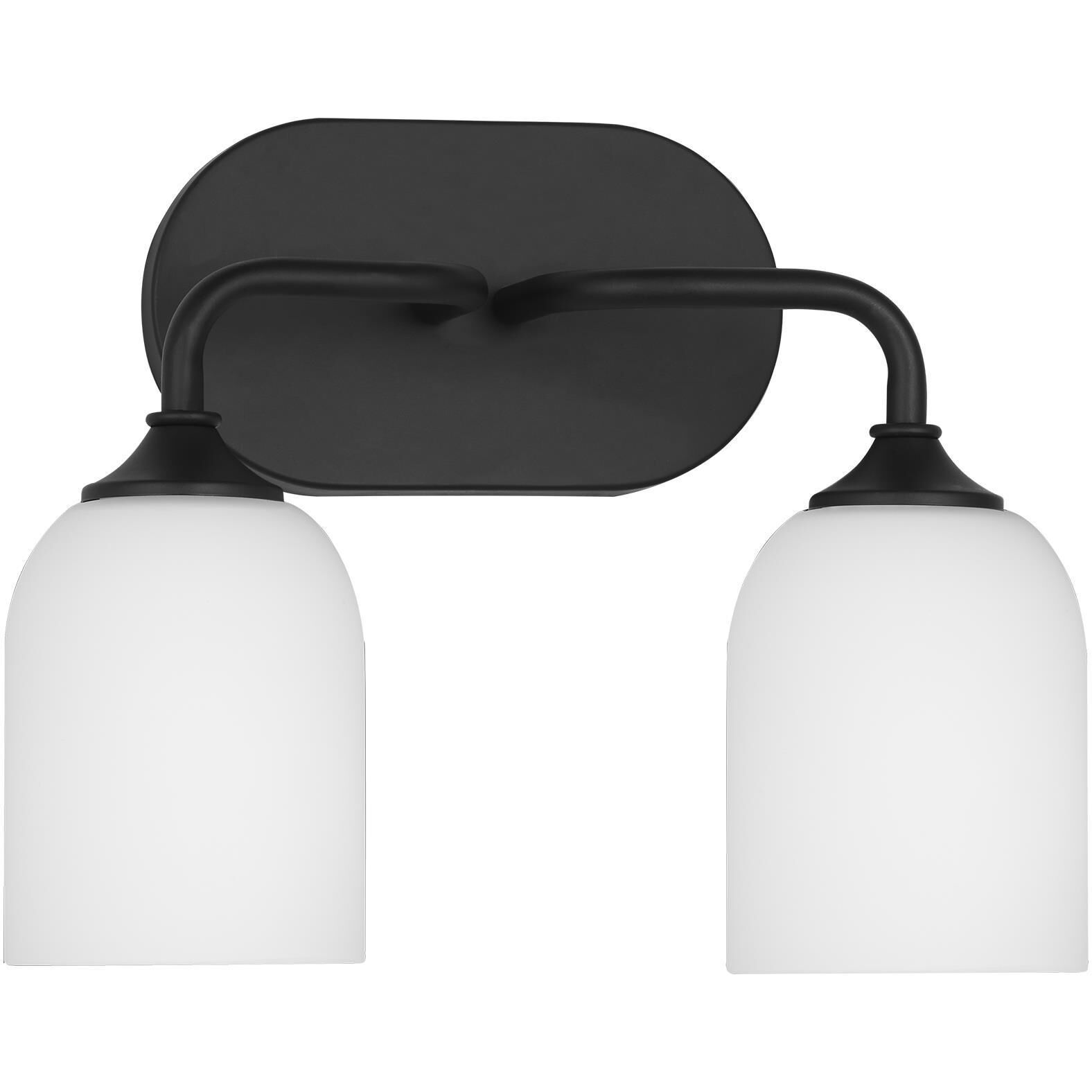 Emile 2 Light 13.25 inch Midnight Black Wall Bath Fixture Wall Light