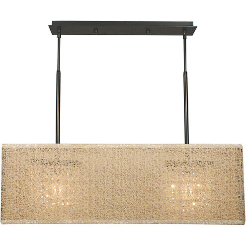 Chloe 2 Light 33 inch Mahogany Bronze Island Chandelier Ceiling Light in White Mesh