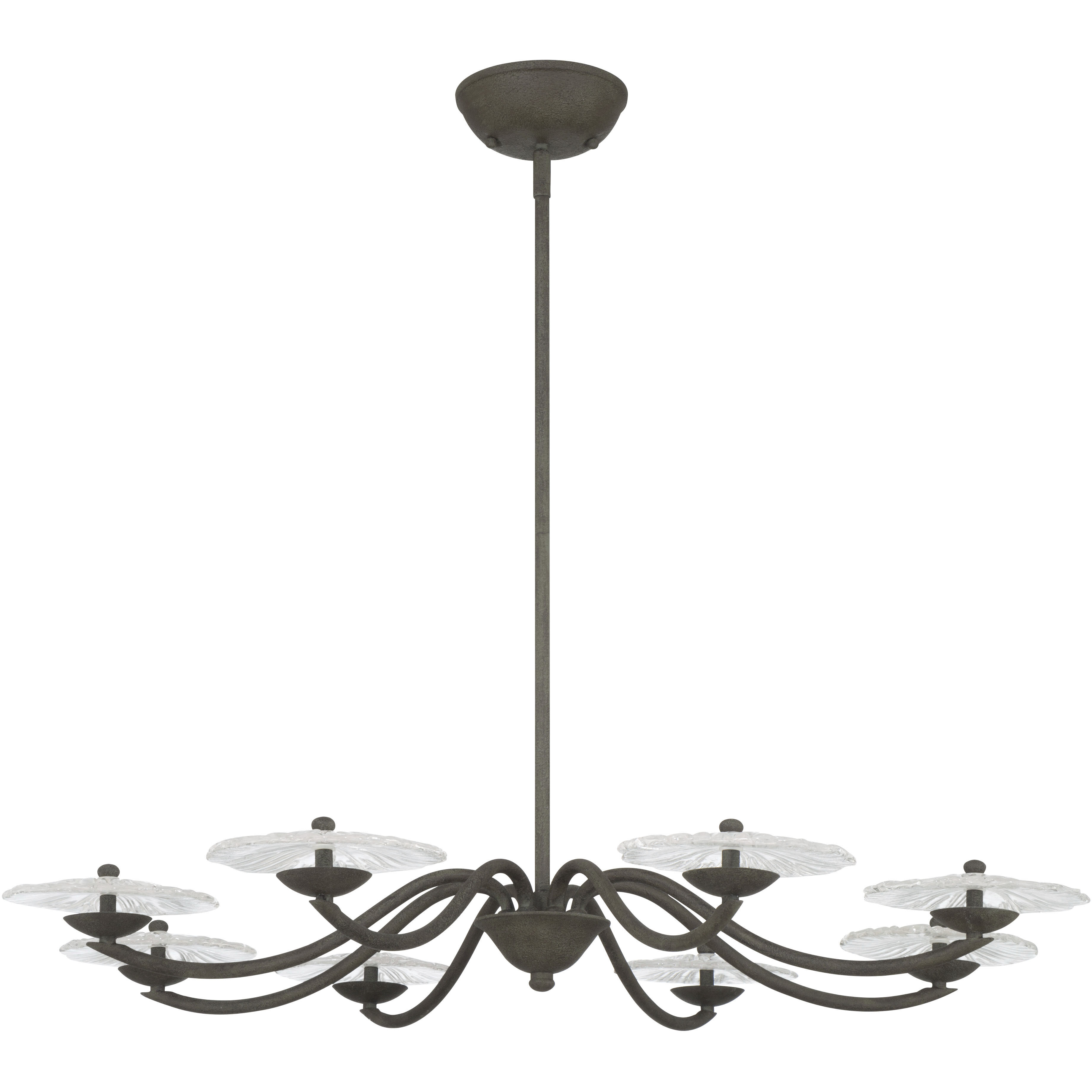 Coral Bloom 8 Light 30.5 inch Black Slate Chandelier Ceiling Light