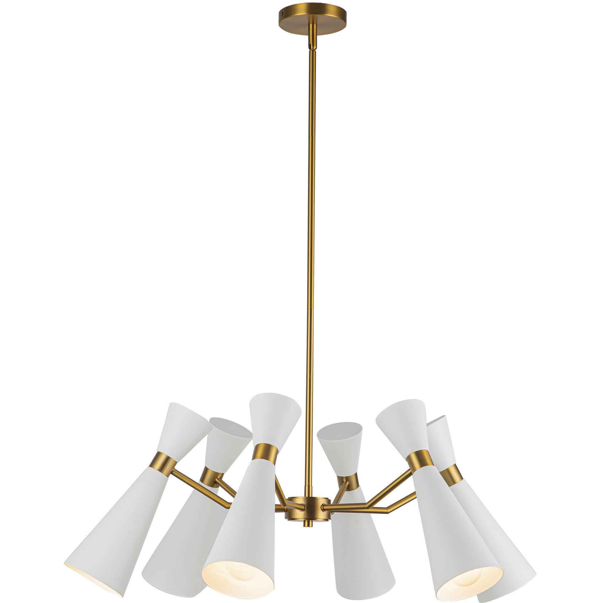 Alora Mood Blake 6 Light 32 inch White/Aged Gold Chandelier Ceiling Light in White and Aged Gold