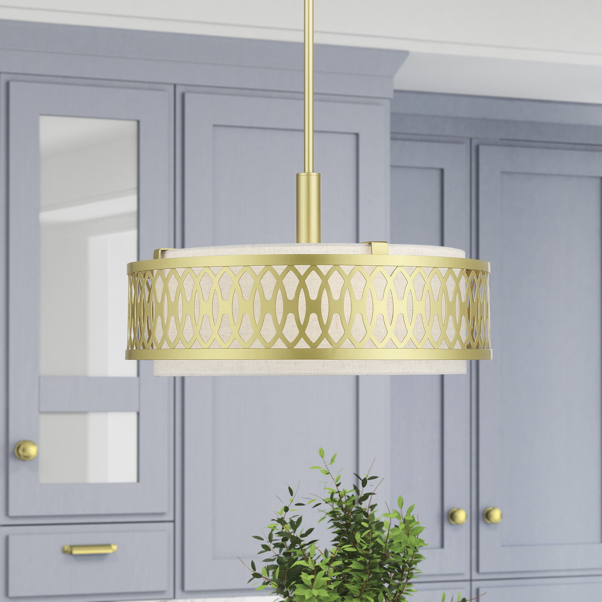 Vistaview 4 Light 21 inch Soft Gold Pendant Chandelier Ceiling Light