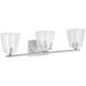 Valentin 3 Light 24 inch Brushed Nickel Vanity Light Wall Light