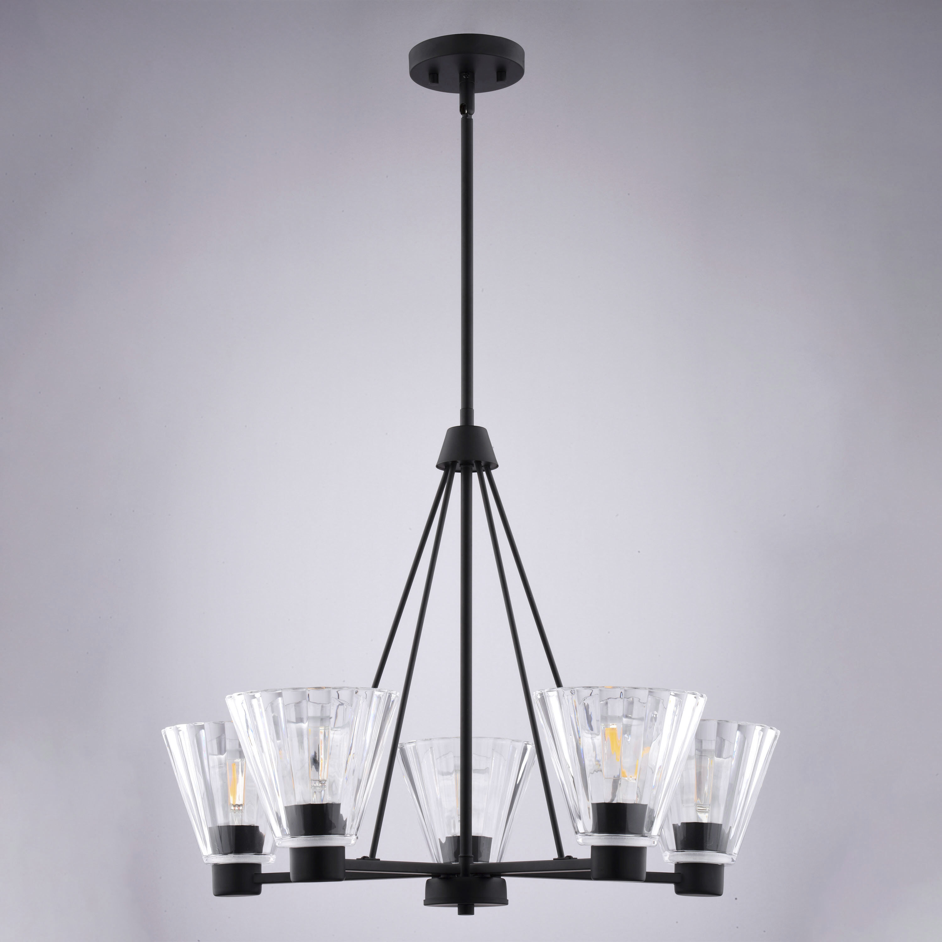 Dalton 5 Light 25.5 inch Matte Black Chandelier Ceiling Light