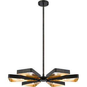 Luna 6 Light 27 inch English Bronze and Antique Gold Chandelier Ceiling Light