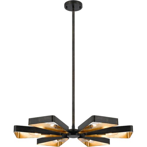 Luna 6 Light 27 inch English Bronze and Antique Gold Chandelier Ceiling Light