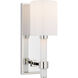 Suzanne Kasler Maribelle 1 Light 4.25 inch Polished Nickel Single Sconce Wall Light in White Glass