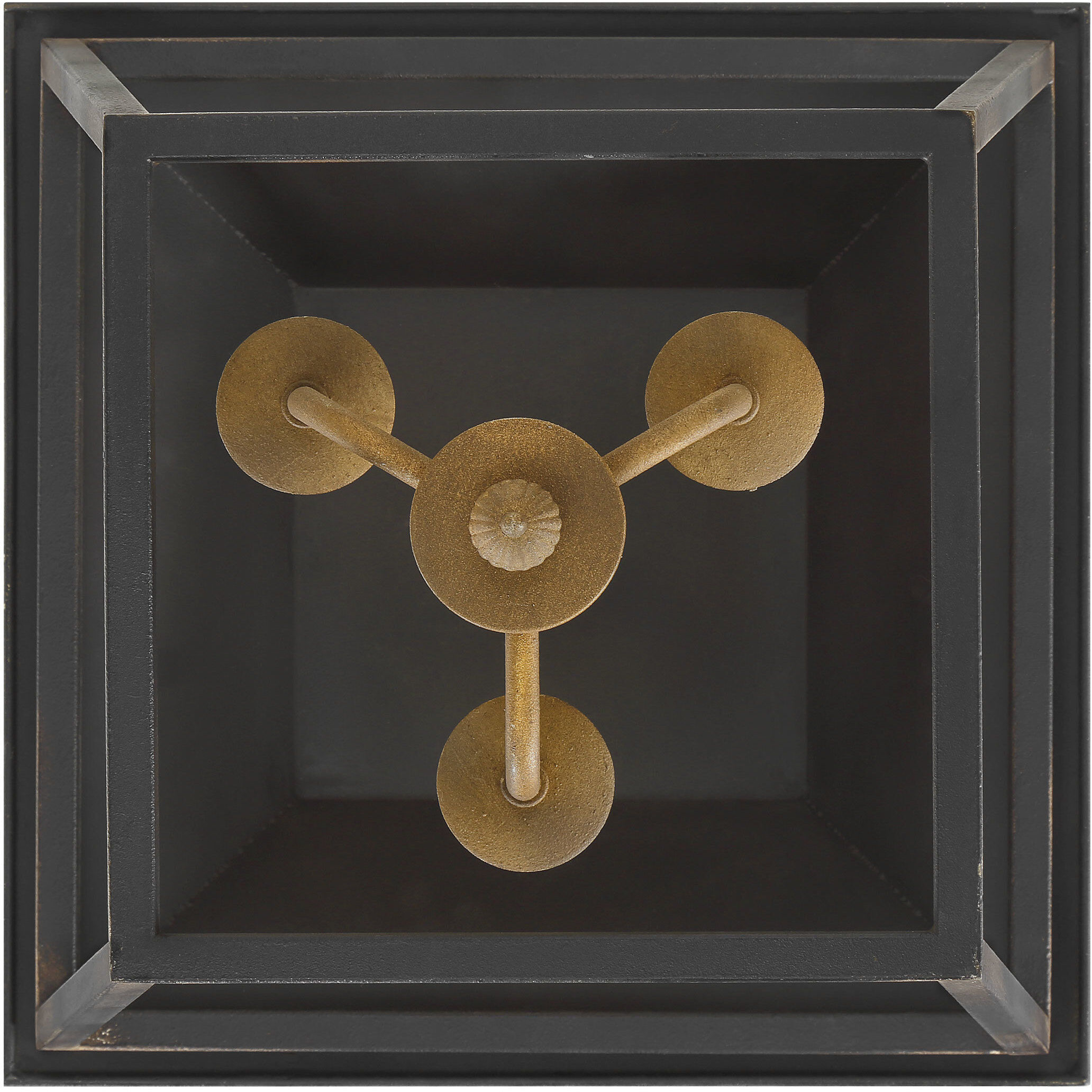 Christoff 3 Light 14 inch Antique Black Iron Flush Mount Ceiling Light