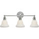 Chapman & Myers Boston 3 Light 23 inch Chrome Triple Bath Light Wall Light in White