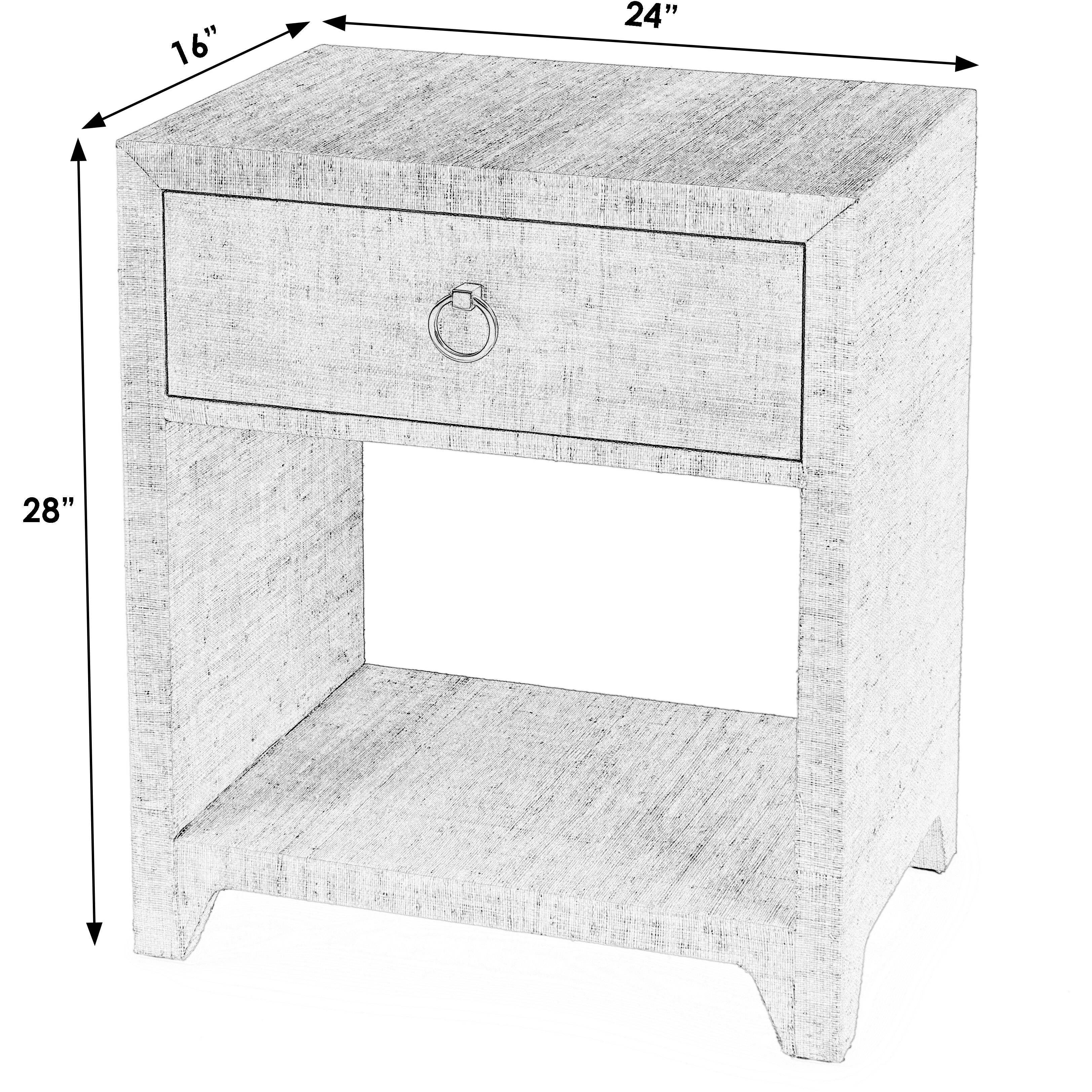 Bar Harbor Raffia 1 Drawer Nightstand in Natural