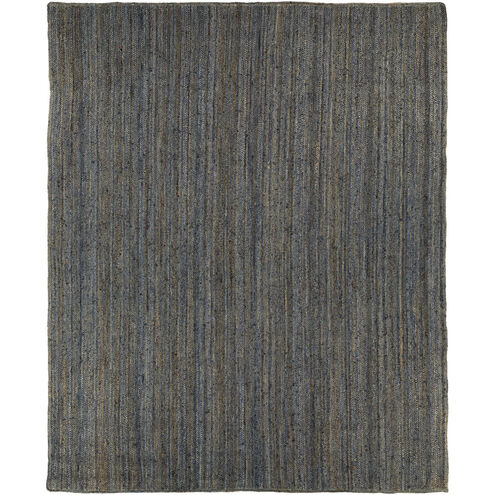 Brice 120 X 96 inch Navy/Blue/Cream Handmade Rug, Jute