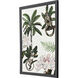 Monkey on Linen Green and Beige and Multi and Pink Framed Art