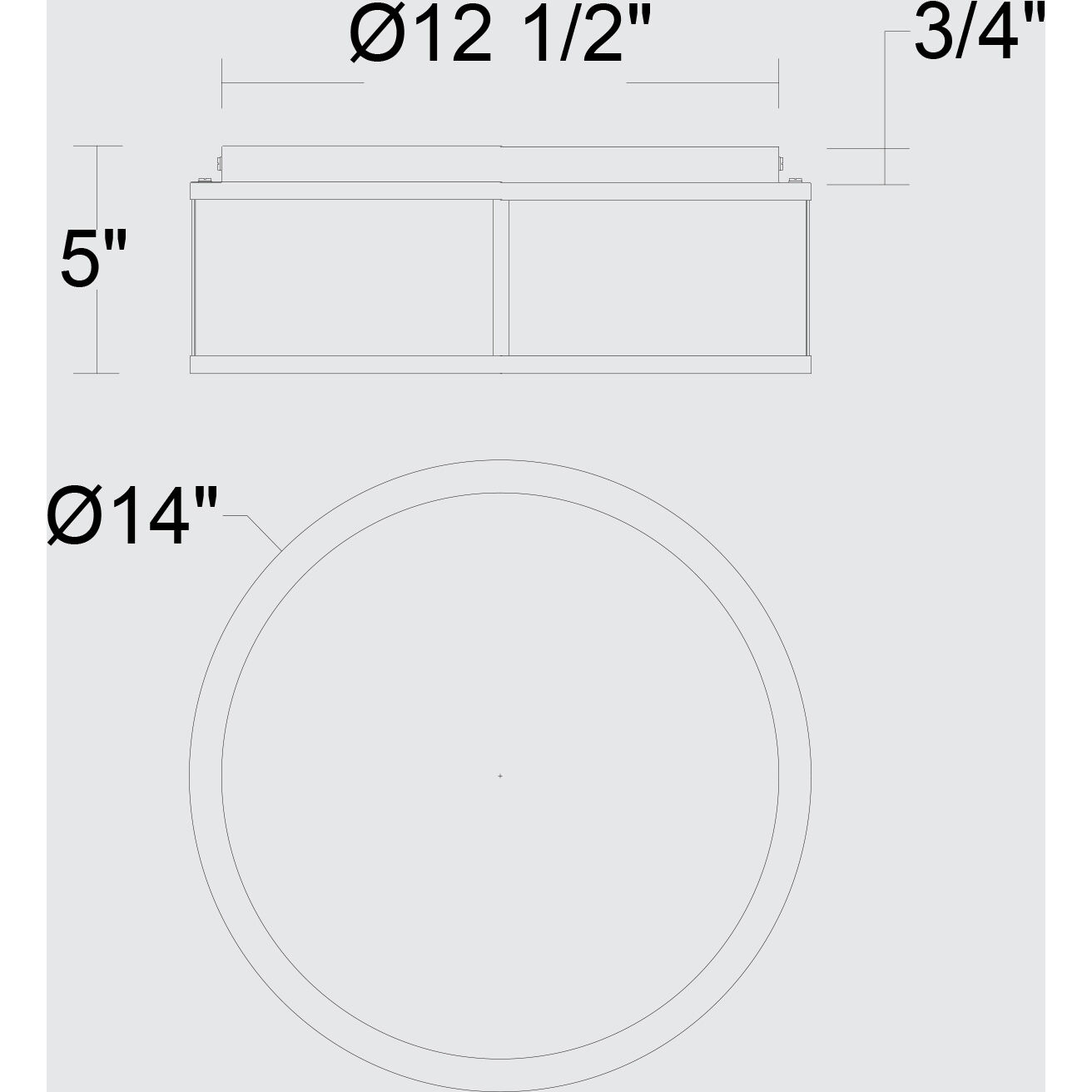 Panel Round LED 14 inch Sand Black Outdoor Flush Mount