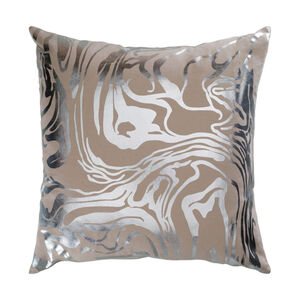Crescent 18 X 18 inch Khaki Pillow Cover, Square