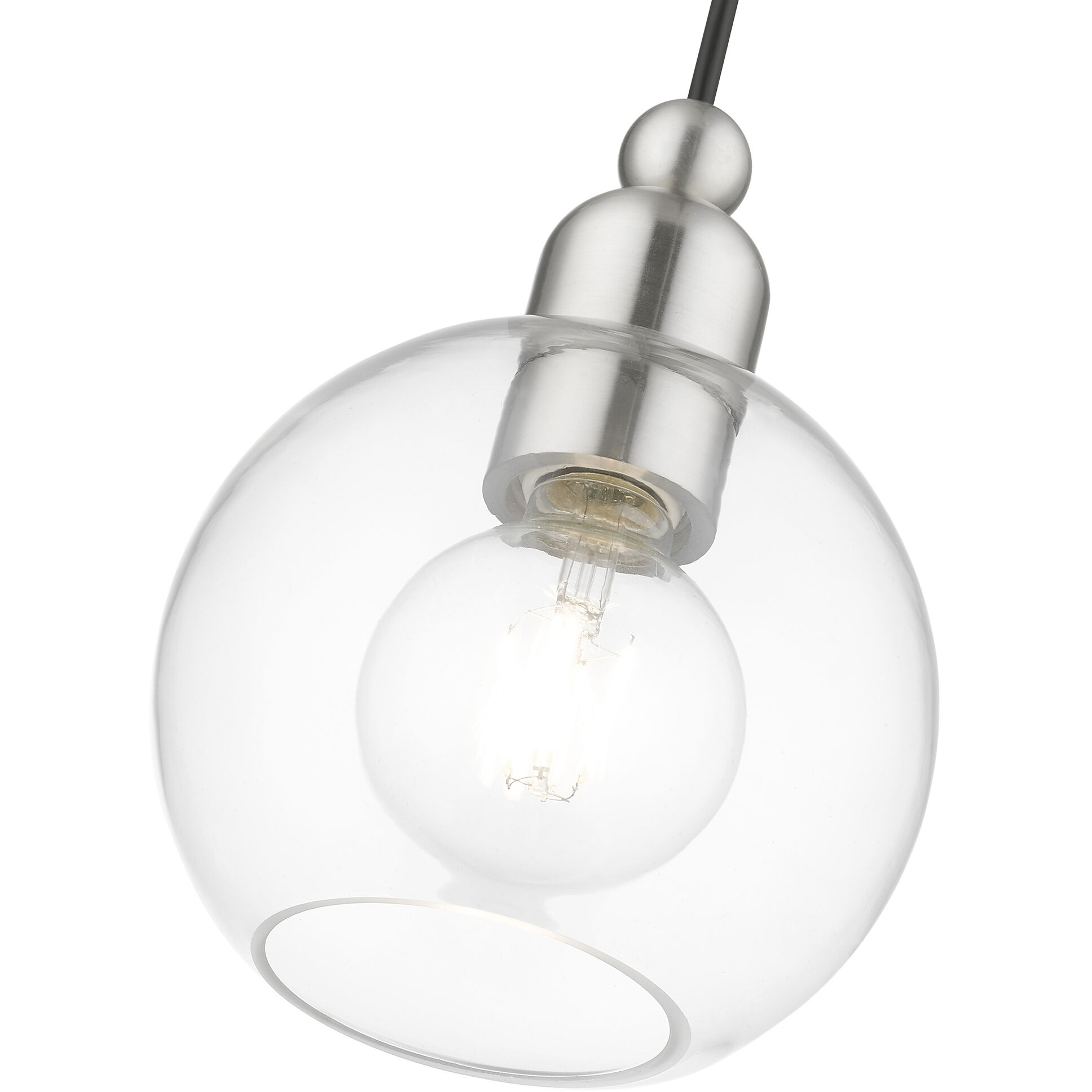 Downtown 1 Light 7 inch Brushed Nickel Mini Pendant Ceiling Light, Sphere