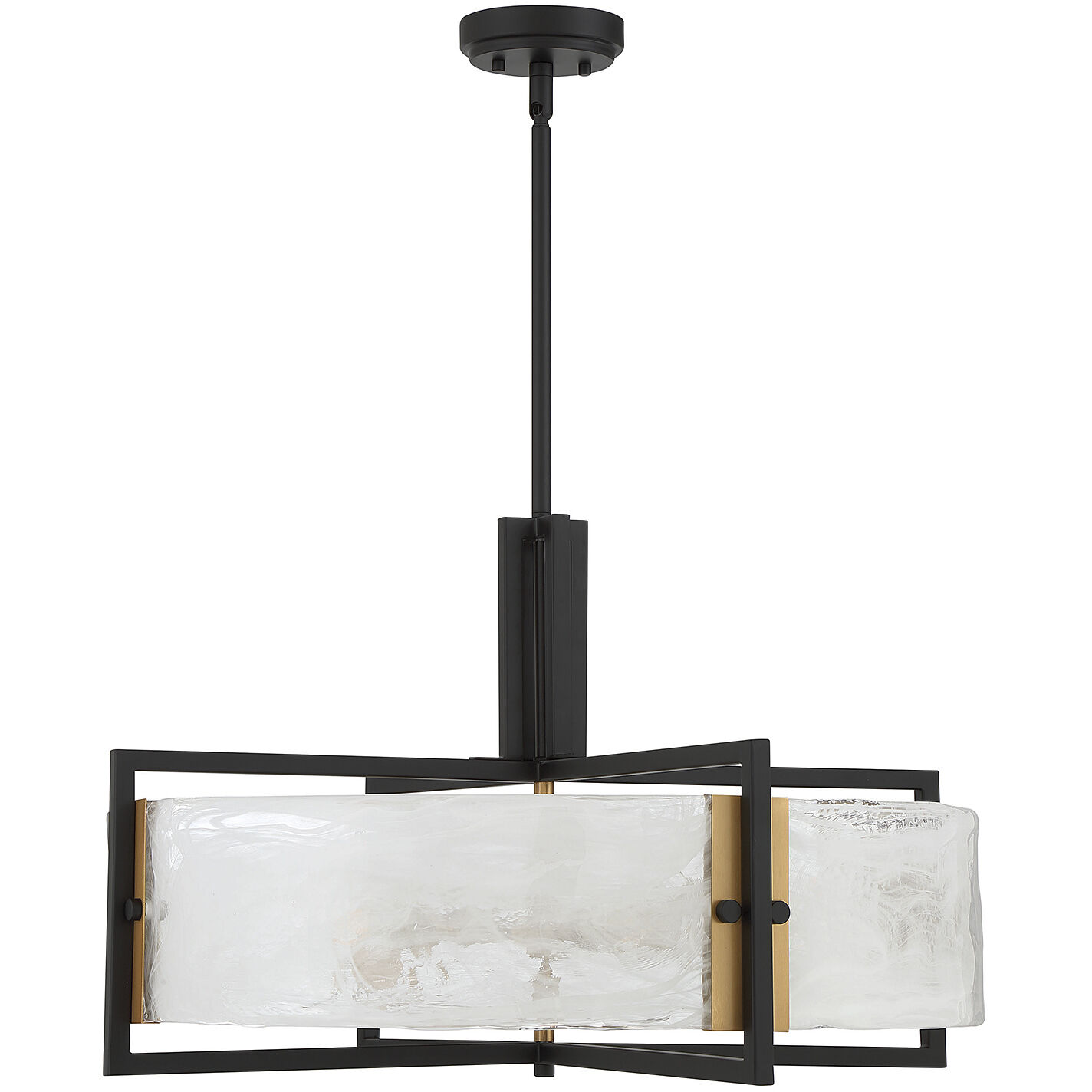 Hayward 5 Light 28 inch Black with Warm Brass Accents Pendant Ceiling Light