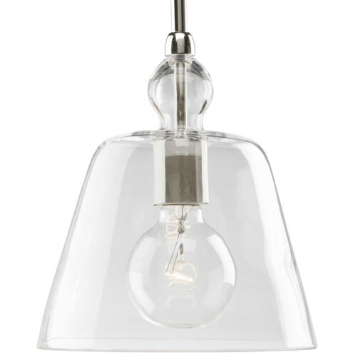 Glass Pendants 1 Light 8 inch Polished Nickel Mini-Pendant Ceiling Light