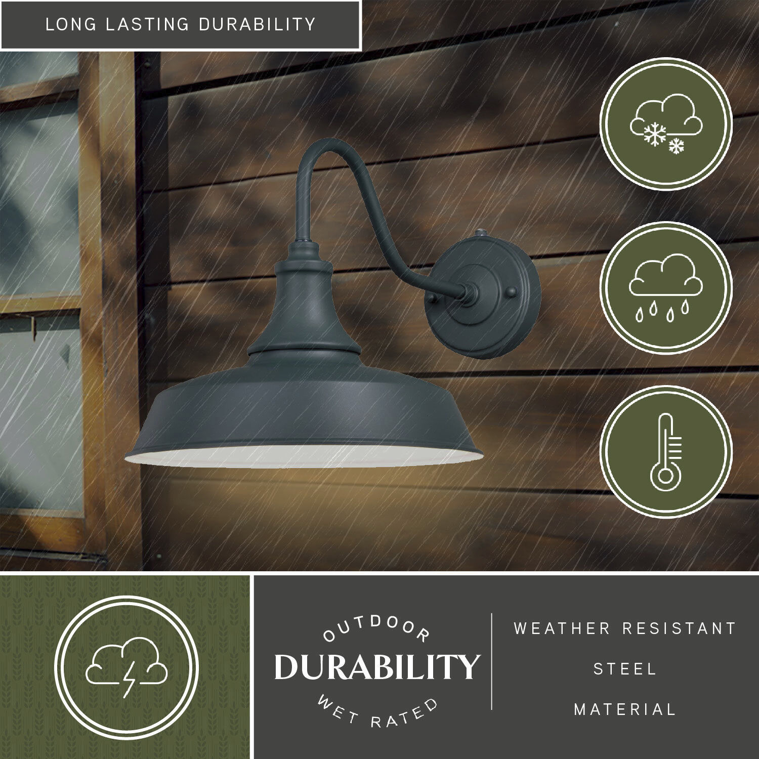 Dorado LED 11.5 inch Hunter Green and White Outdoor Wall