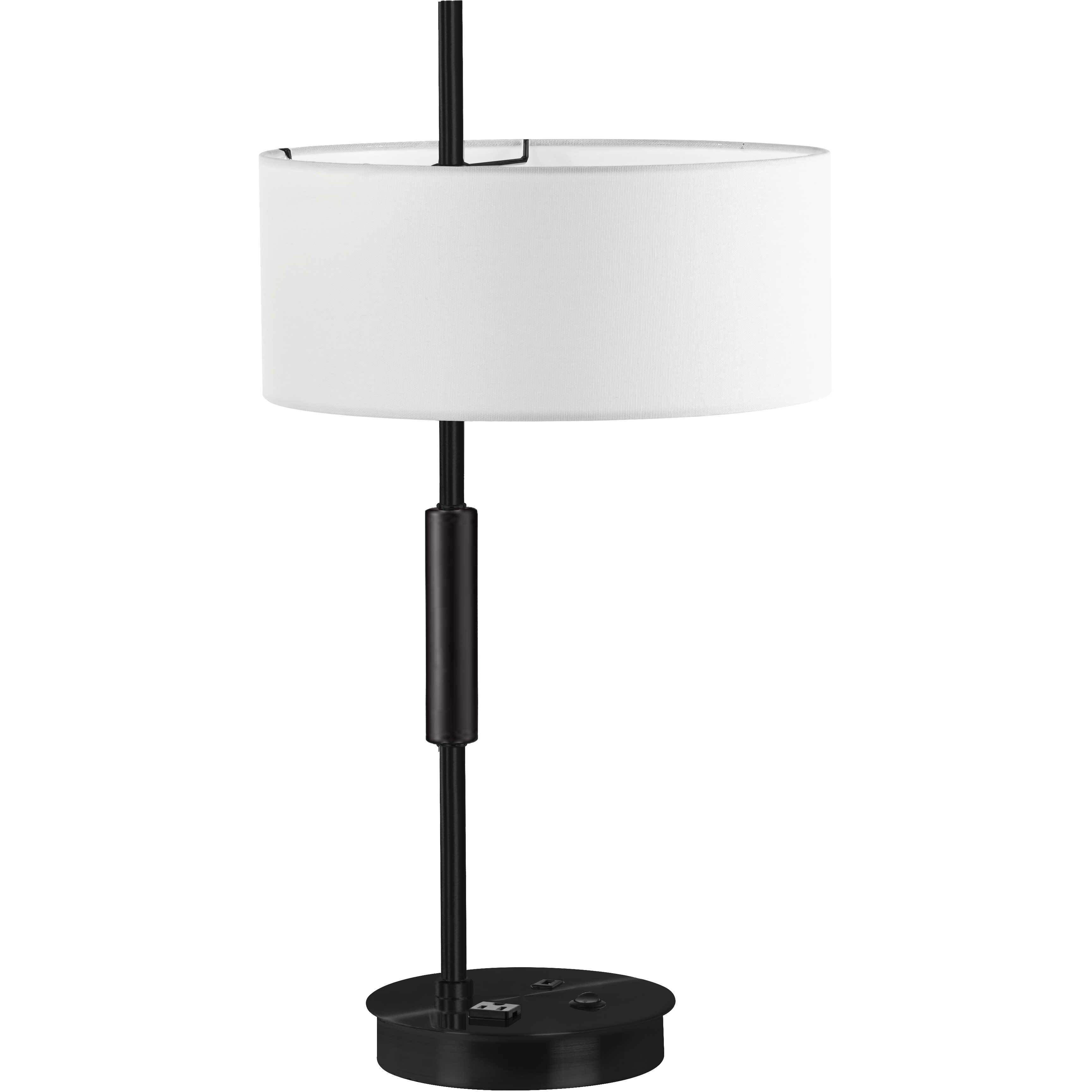 Fitzgerald 26.5 inch 100.00 watt Matte Black with White Task Table Lamp Portable Light