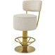 Carleton 37.01 inch Brushed Brass and Camari Cream and Swivel Base Bar Stool