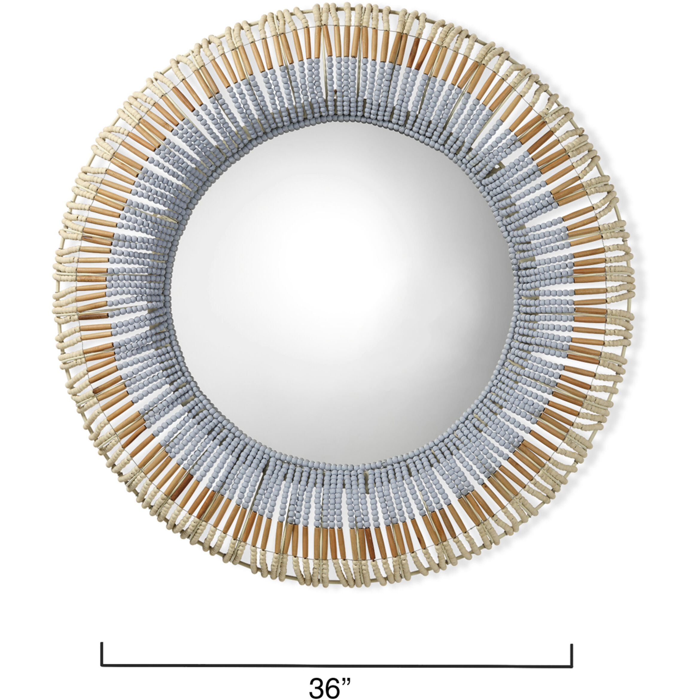 Native 36 X 36 inch Natural and Blue Mirror