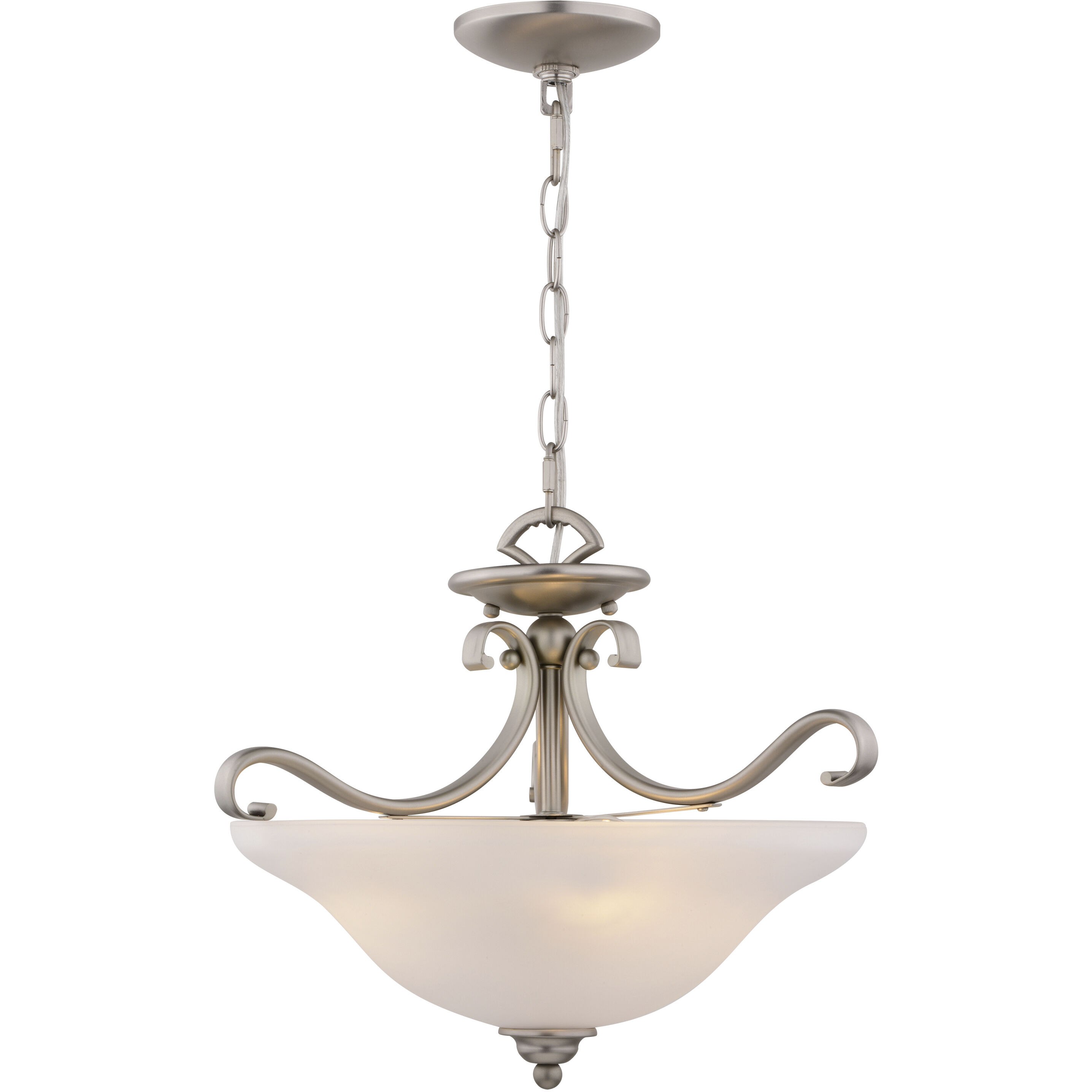 Monrovia LED 17 inch Brushed Nickel Semi-Flush Mount Ceiling Light