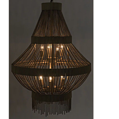 Domo 8 Light 22.5 inch Antique Brass Chandelier Ceiling Light