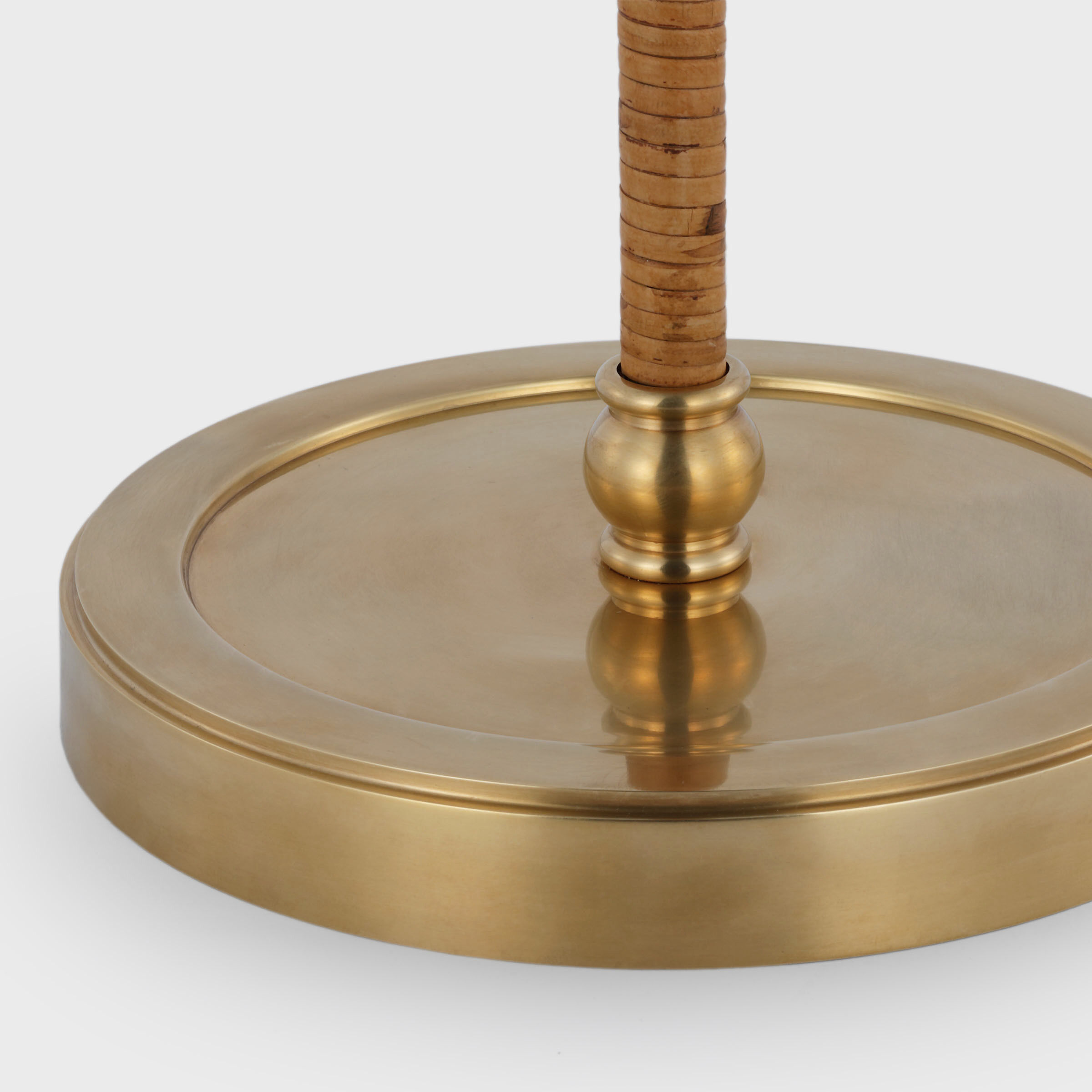 Chapman & Myers Basden 52 inch 15.00 watt Antique-Burnished Brass and Natural Rattan Bridge Arm Floor Lamp Portable Light