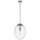 Leo - Hanging Globe 1 Light 14 inch Satin Aluminum Pendant Ceiling Light
