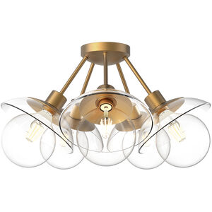 Francesca 5 Light 19.75 inch Aged Gold Semi Flush Mount Ceiling Light in Aged Brass