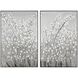 Meadow Mist Gray with White and Silver Framed Wall Art, Set of 2