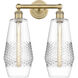 Windham 2 Light 16 inch Brushed Brass and Clear Bath Vanity Light Wall Light