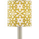Block Print Mustard and White Drum Chandelier Shade