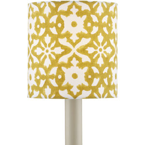 Block Print Mustard and White Drum Chandelier Shade