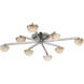 Kelly Wearstler Pedra LED 36 inch Polished Nickel Staggered Arm Flush Mount Ceiling Light, Large