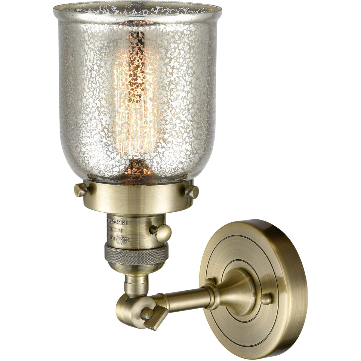 Franklin Restoration Small Bell LED 5 inch Antique Brass Sconce Wall Light, Franklin Restoration