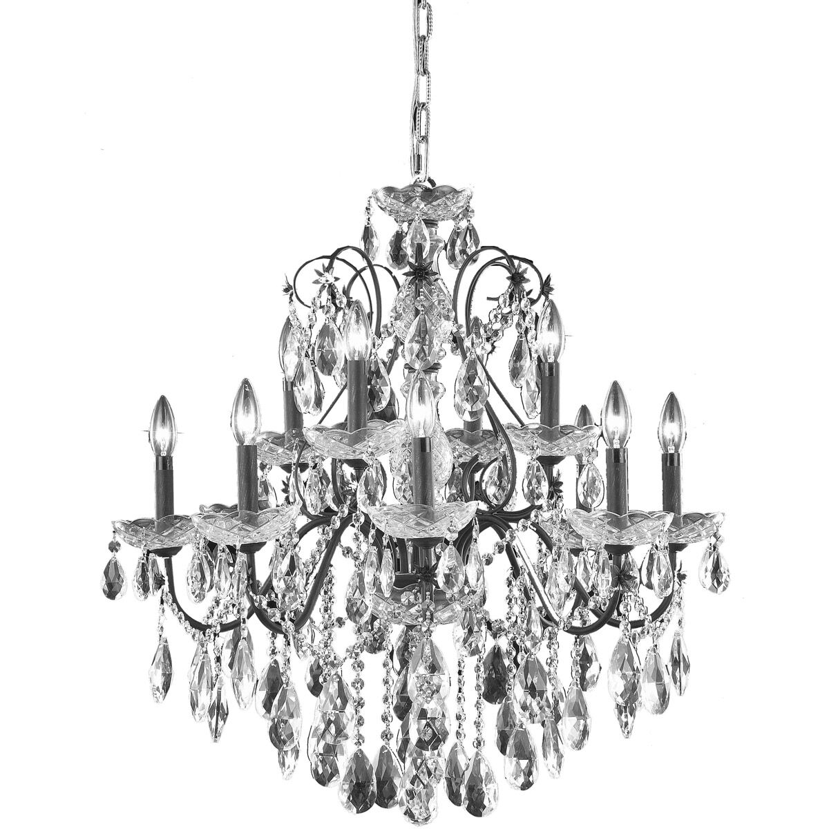 St. Francis 12 Light 28 inch Dark Bronze Dining Chandelier Ceiling Light in Royal Cut
