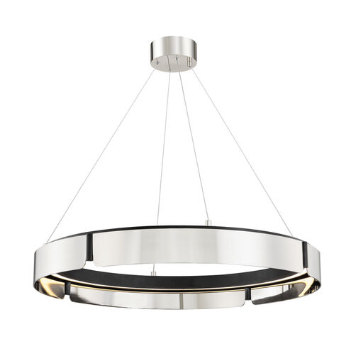 Tribeca LED 32.75 inch Burnished Nickel and Black Chandelier Ceiling Light