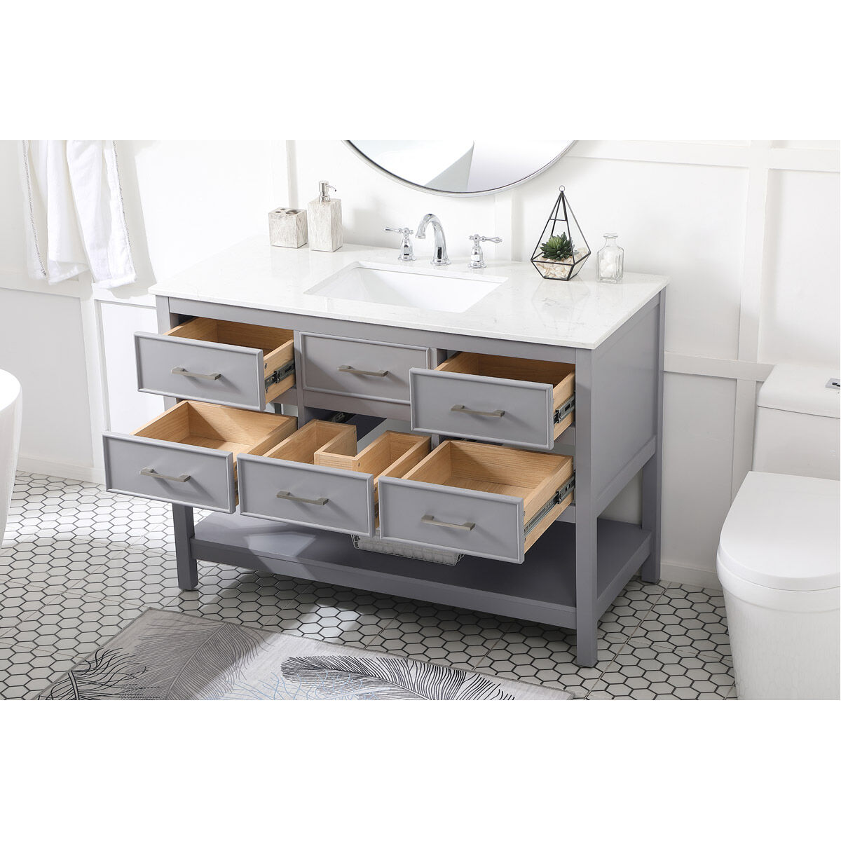 Sinclaire 48 X 22 X 34 inch Gray Vanity Sink Set