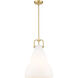 Haverhill LED 14 inch Satin Gold Pendant Ceiling Light in Matte White Glass
