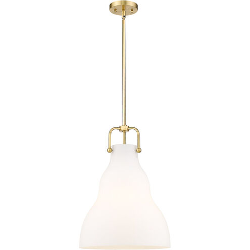 Haverhill LED 14 inch Satin Gold Pendant Ceiling Light in Matte White Glass